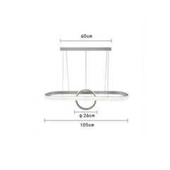 Lampadario Sospeso Led Design Cerchio Ovale Bianco Moderno Pendente 54w