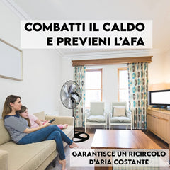 Ventilatore a Piantana Potente 5 Pale in Metallo 75W Oscillazione 3 Velocità