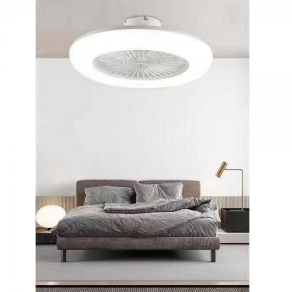 Plafoniera Moderna Led A Soffitto Ventilatore Luce Dimmerabile 3000k-6500k