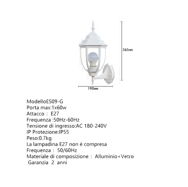 Applique LED lampada parete muro gesso doppia emissione GU10 luce ingresso  230V