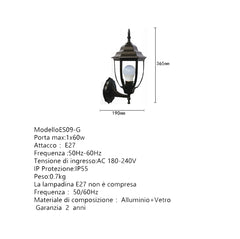 Applique Esterno A Led E27 Ip45