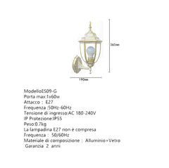 Applique Esterno A Led E27 Ip45