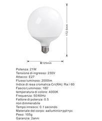 Lampadina Led A Sfera 21W - INmille