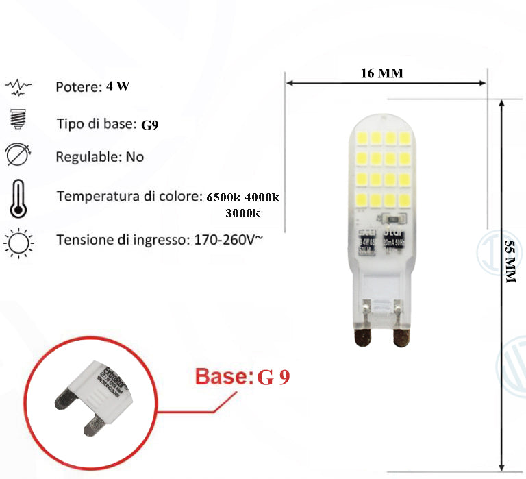 Lampadina Led 4W G 9