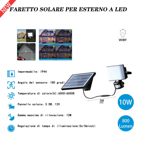 FARETTO SOLARE PER ESTERNO A LED S-12119S - WIBY - Smart Home