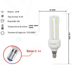 Lampadina Led a U Trasparente 12W E14