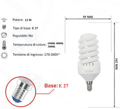 Lampadina Led a Spirale Opaca 16W E14