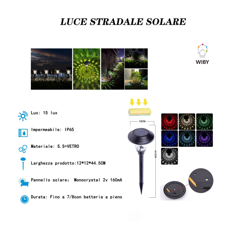 Luce Stradale Solare 4 Pezzi