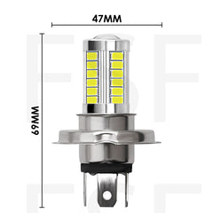 Lampada Led H4 12V 10W Con Chip Led 5630 Canbus