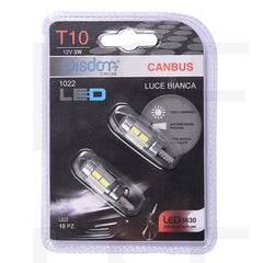 Coppia Lampada Led T10 Con Led 5630 Canbus