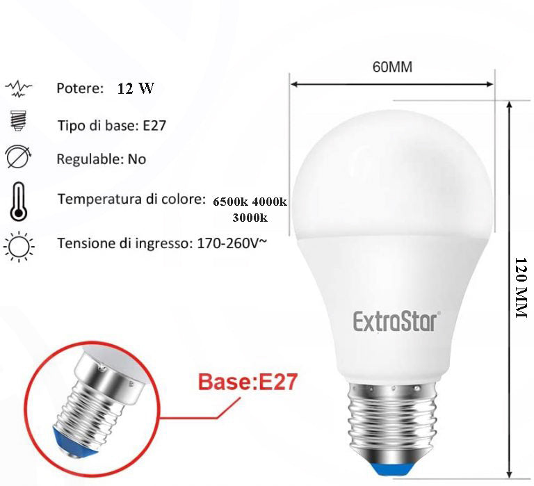 Lampadina Led 15W E27 A60 - INmille