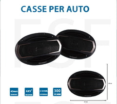 Coppia Di Altoparlanti Coassiali Per Auto 18x25 Cm 2 Vie 300 W